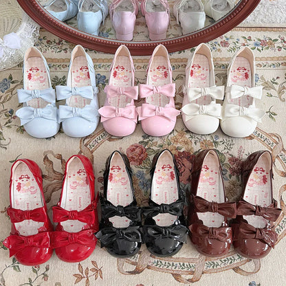 Beauty Bunny - Kawaii Lolita Shoes Low Heels Round Toe PU Shoes