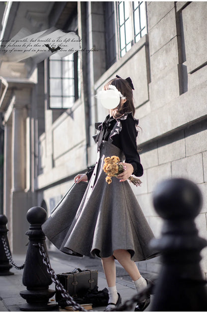 HuTaoMuJK - Serena - Elegant Woolen Lolita JSK Dress Set