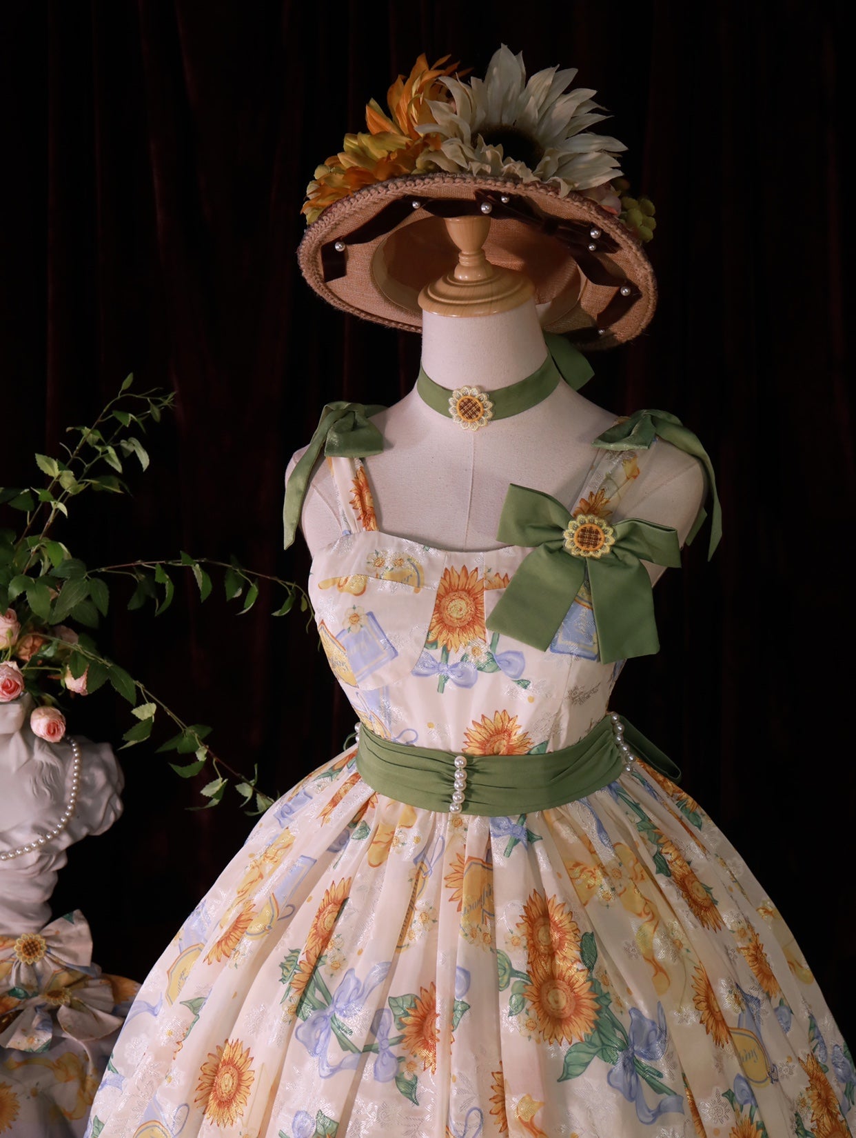 Akiyama Future Studio - Sunflower Print Lolita JSK Dress in Breathable Light Fabric