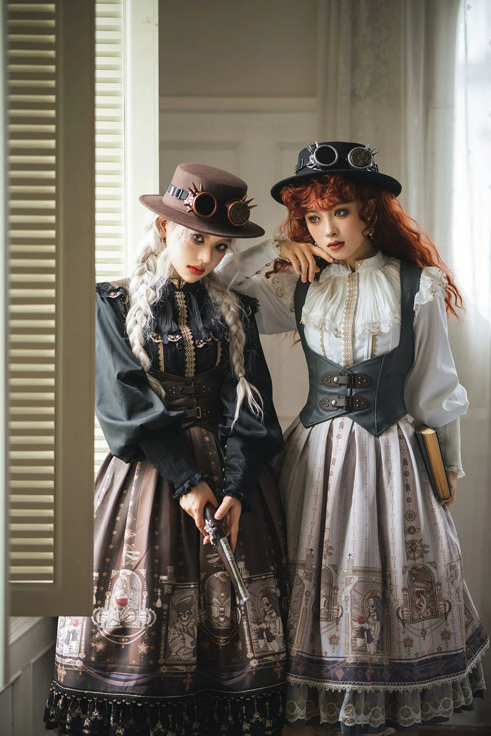 Miss Point - Demon Hunting Notes - Fishbone Gothic Lolita Skirt