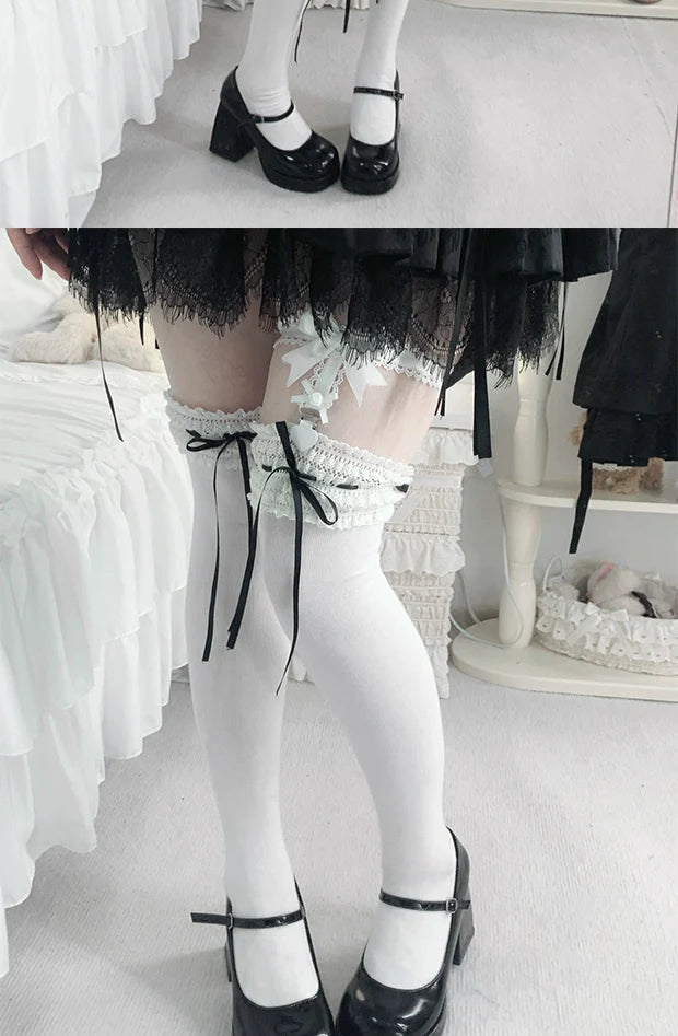 Roji Roji - Gentle Town - Sweet Lolita Cotton Calf Socks, Ankle Socks