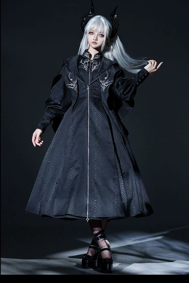 Morning mist and warbler - Dragon Scale - Gothic Lolita Jumper Dress Goth Coat