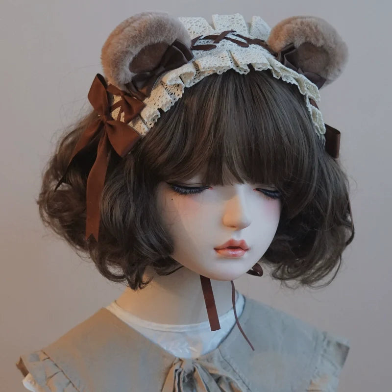 Besozealous - Handmade Lolita KC Animal Ear Coffee Hairband