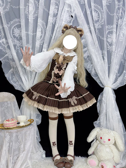 DMFS Lolita - Sweet Lolita Blouse Double-layered Puff Sleeves Lolita Shirt