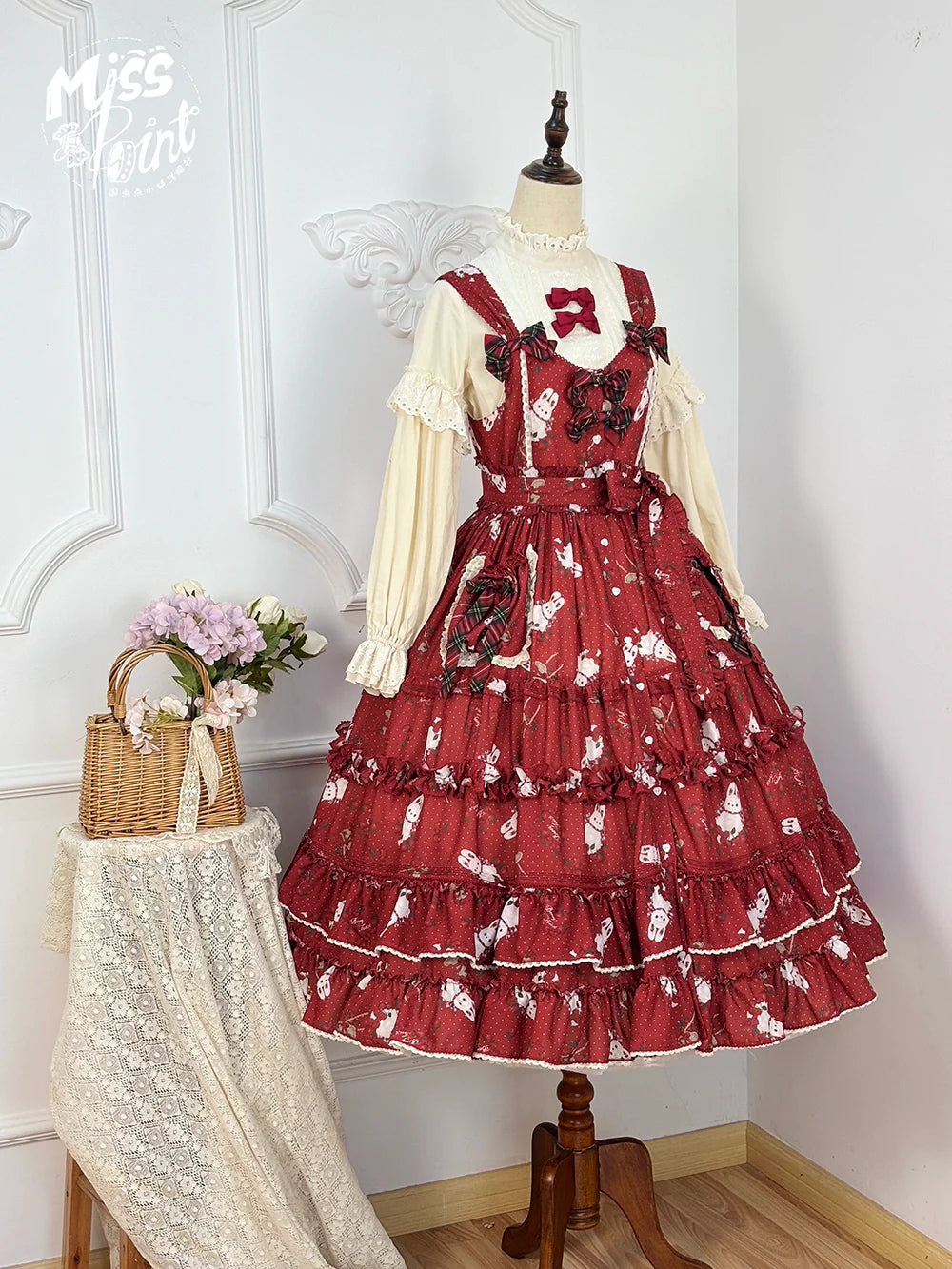 Miss Point - Forest Berry Bunny - Sweet Lolita JSK Elegant Bunny Print Dress