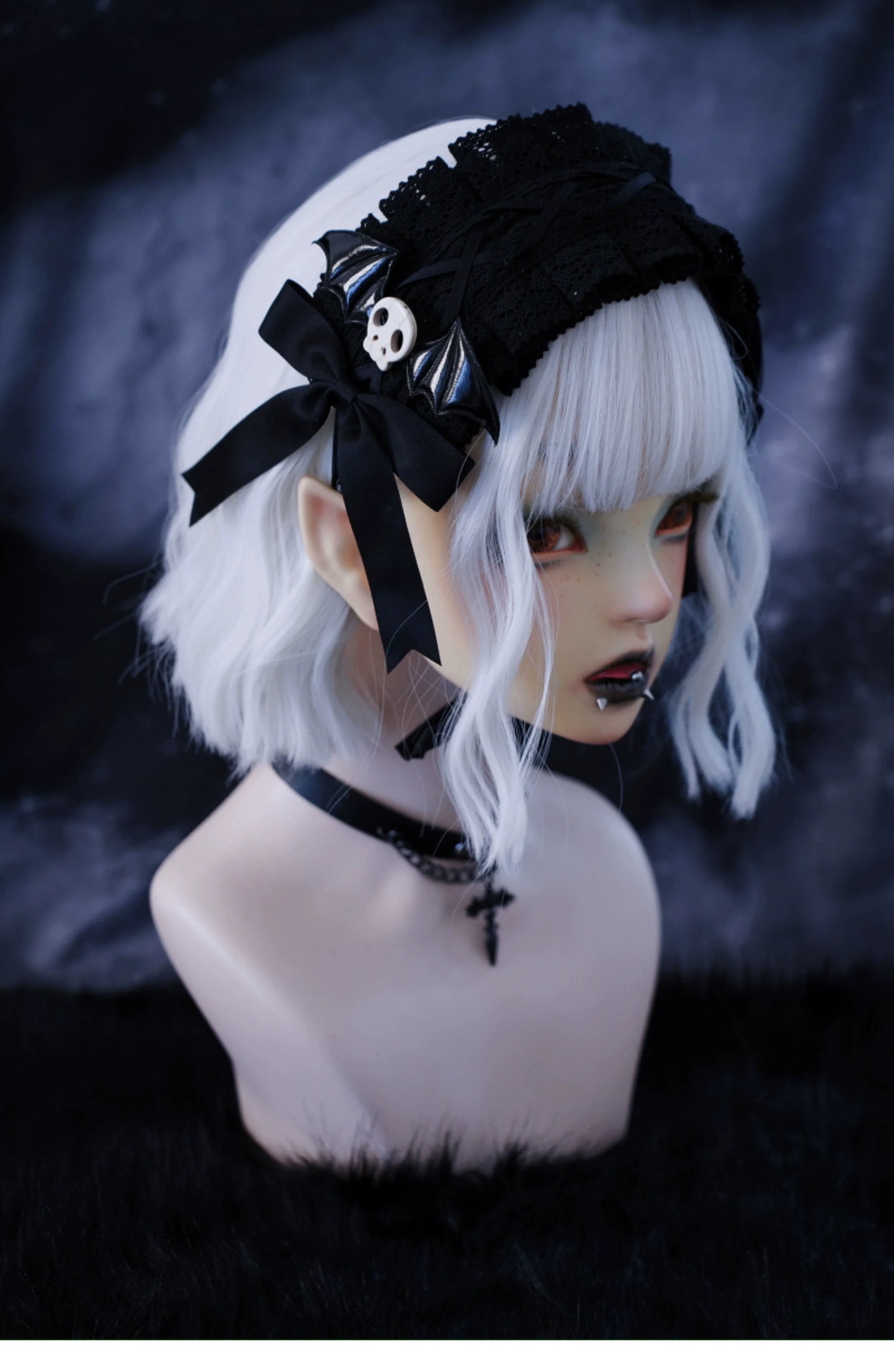 Strange Sugar - Gothic Hair Accessories Set Skulls Sharks Lolita Clips Headbands