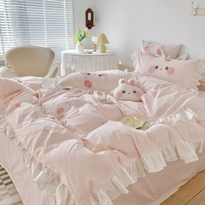 MiLL - Kawaii Lolita Rabbit Print Bedding Lolita Bedroom Set