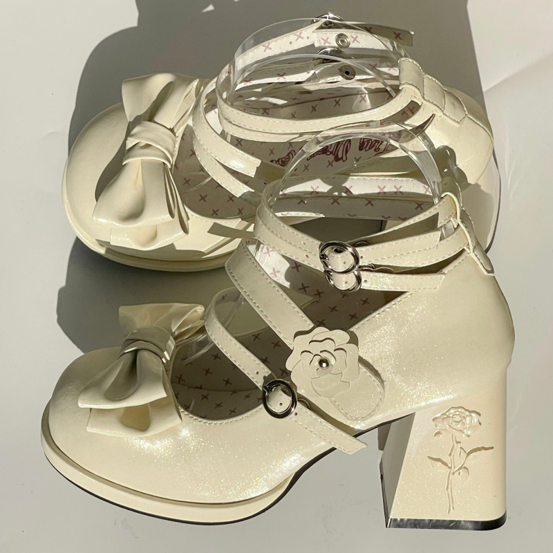 Dreamland - Whispers of the Rose - Daily Lolita Platform Heels Shoes with Relief Rose