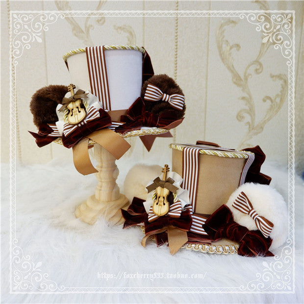 Fox cherry-Super Cute Lolita Bear Ears Top Hat Multicolors