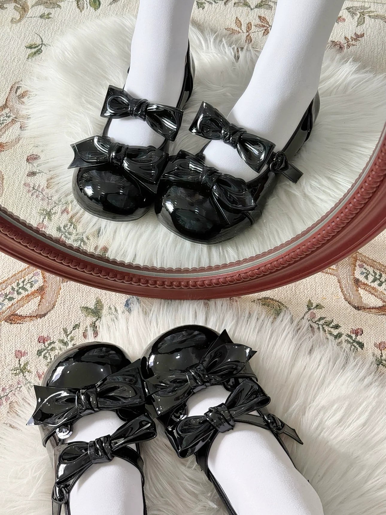 Beauty Bunny - Kawaii Lolita Shoes Low Heels Round Toe PU Shoes