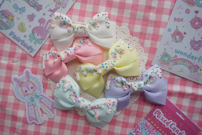 Cat Tea Party - Handmade Sweet Lolita Bow Hair Clip Cute Imitation Cream Cake