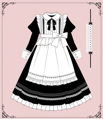 Your Princess - Maid Lolita Puff Sleeve Black Dress