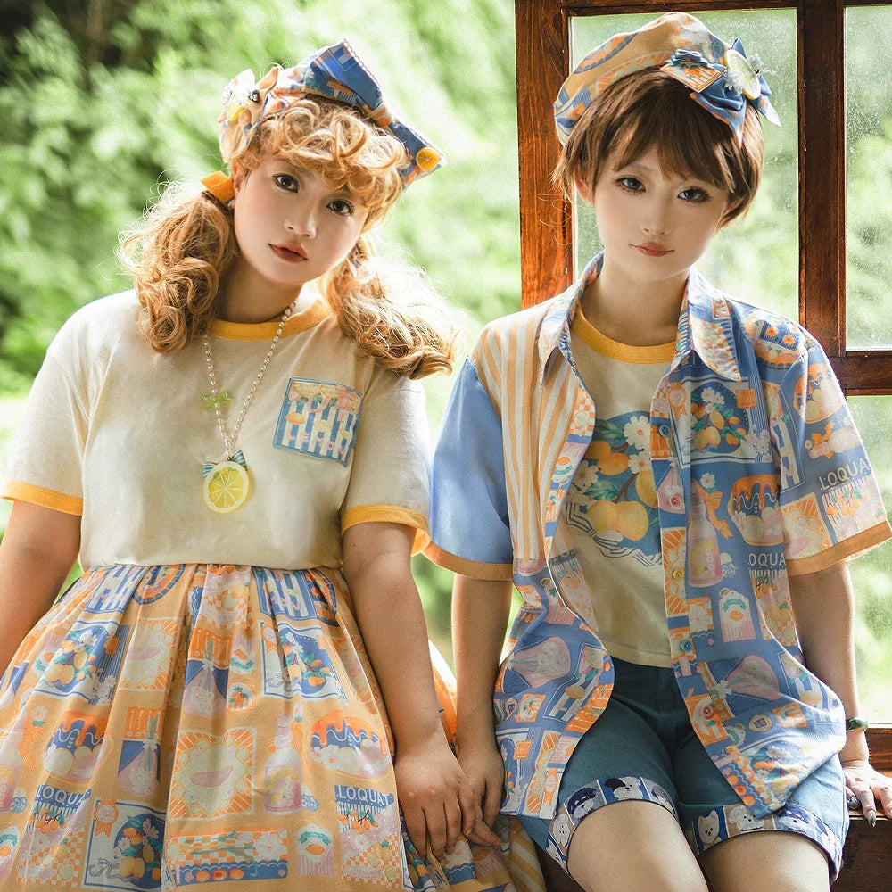 Miss Point - Daisy Lemon - Daily Lolita Lemon Print T-Shirt Customized