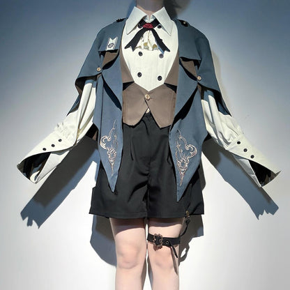 Designer's Gift - Narrative Poem - Ouji Lolita Shorts Suit with Shirt Cape and Vest
