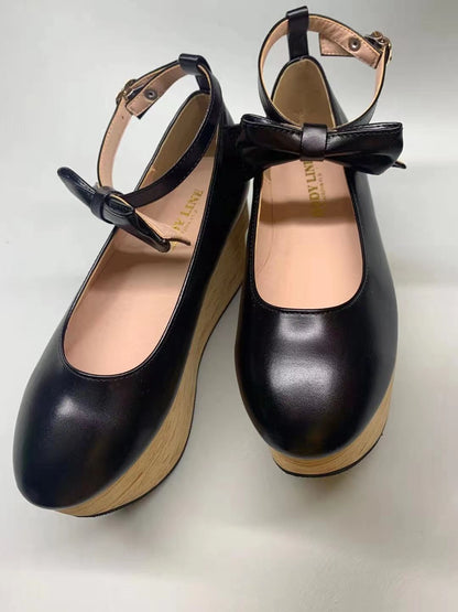 The Seventh Sense - Japanese Style Wooden Platform Wa Lolita Shoes