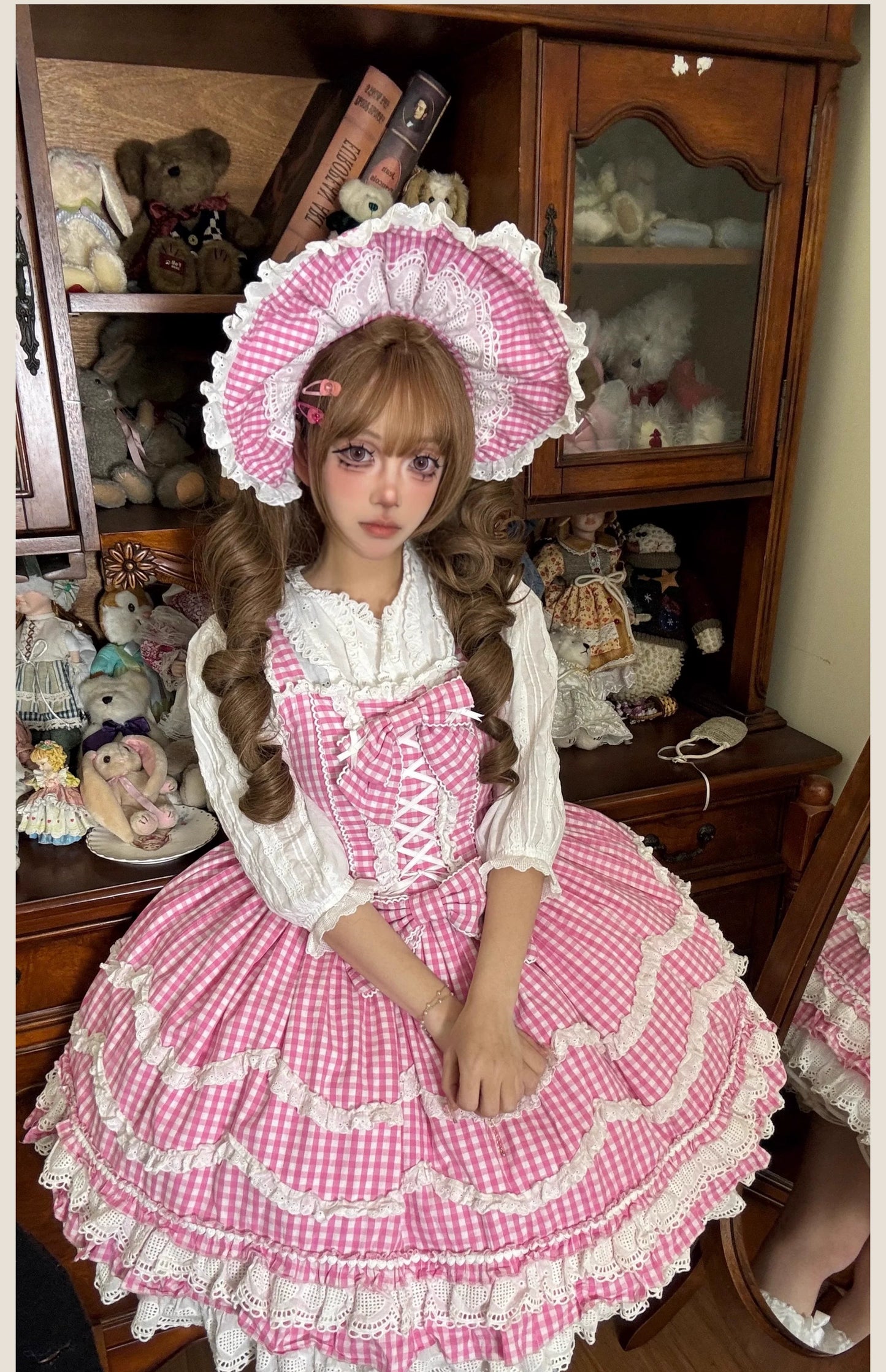 TaTaTa Lolita - Plaid Baileys - Old School Lolita Pink Plaid JSK