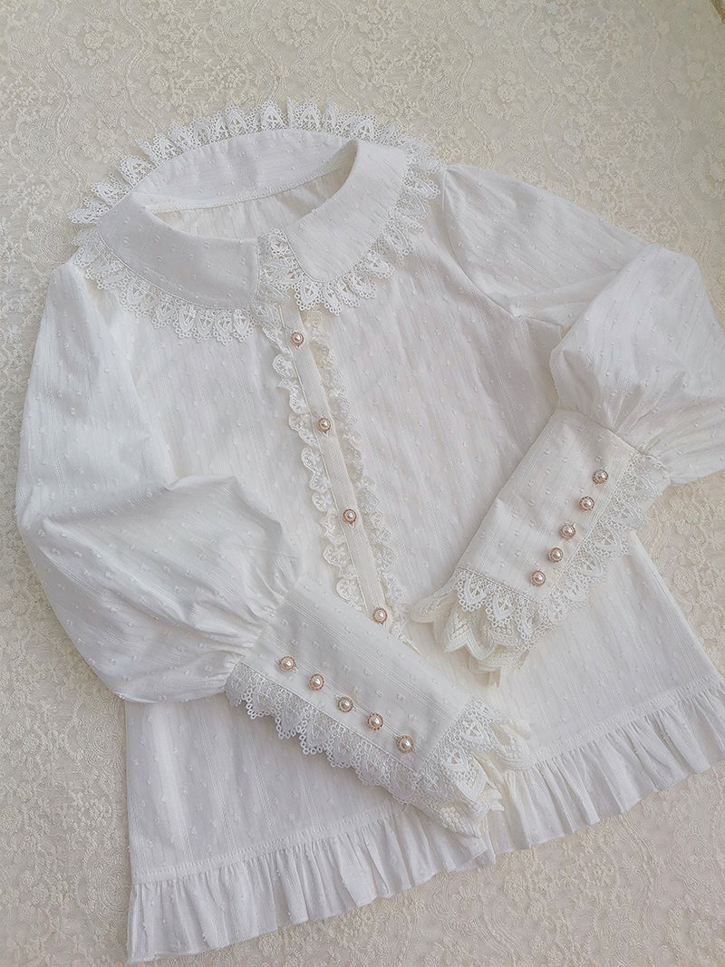 Yilia - Sweet Lolita Peter Pan Collar Cotton Blouse