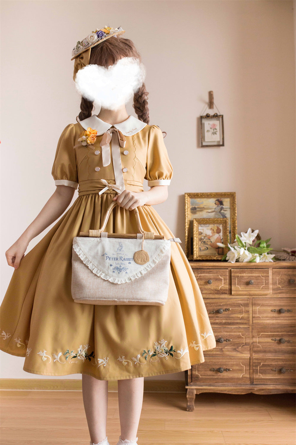 EESSILY - The Spring of Champs Elysees - Elegant Lolita Floral Embroidered OP