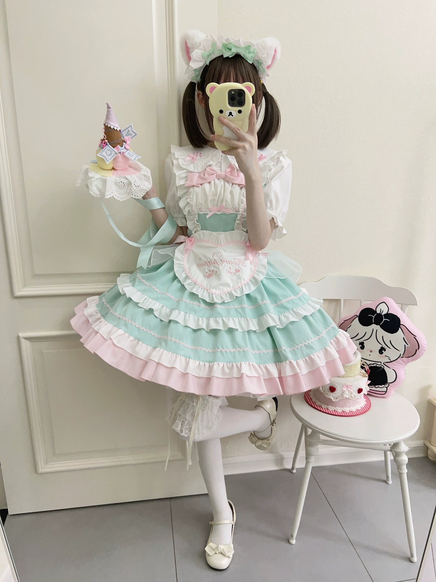 Sugar Girl - Cat Ear Tale - Sweet Lolita Jumper Dress Suspender Dress