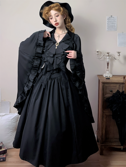 Muppet Mind Ben - Crow's Dinner - Gorgeous Lolita Jabot with Detachable Brooch