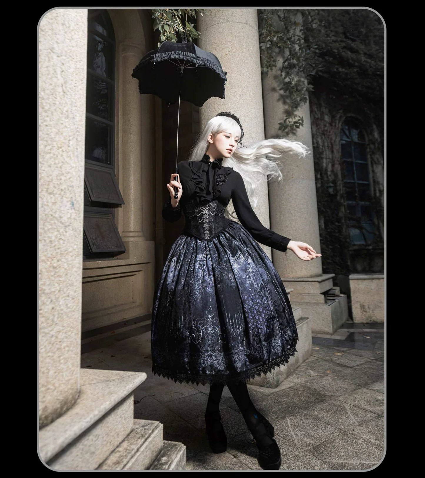Susin Lolita - Bone-Eroded Butterfly - Gothic Lolita JSK & SK Set