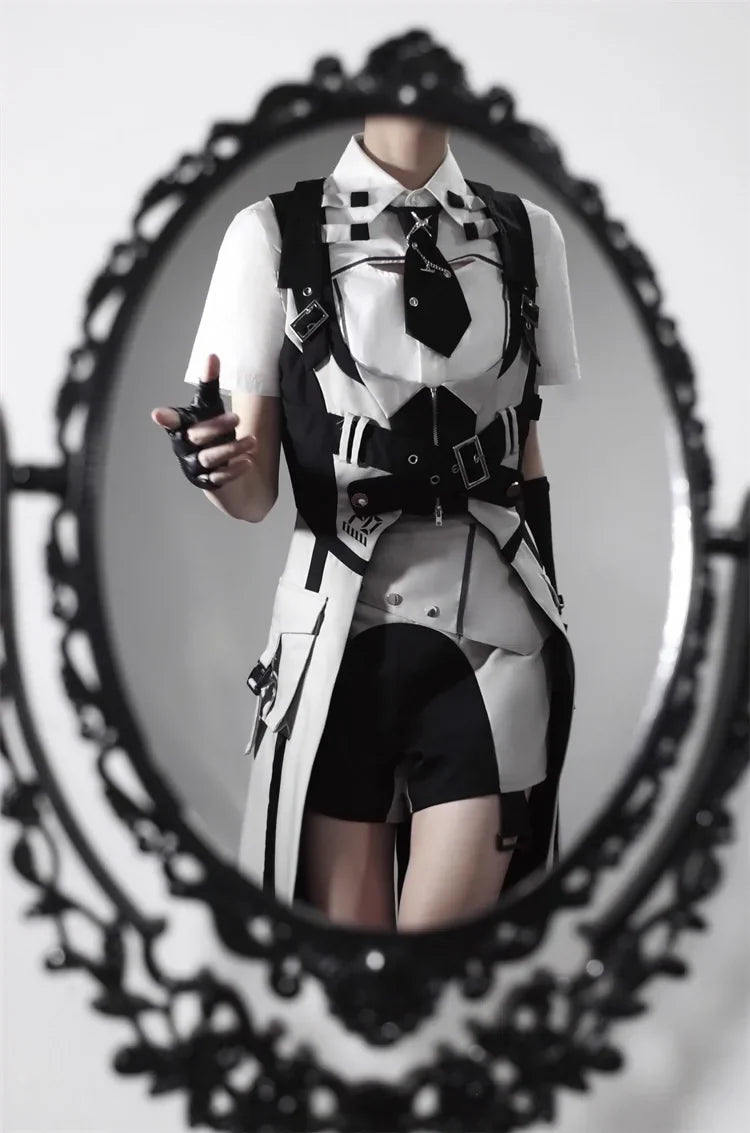 Letters from Unknown Star - Sky Core Record - Ouji Lolita Shorts Suits Short Sleeve Dress Set