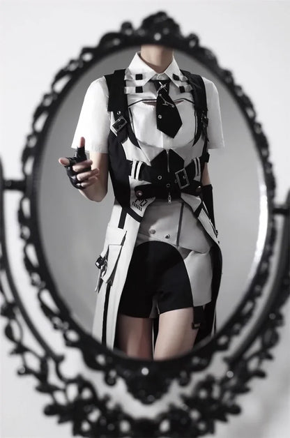 Letters from Unknown Star - Sky Core Record - Ouji Lolita Shorts Suits Short Sleeve Dress Set