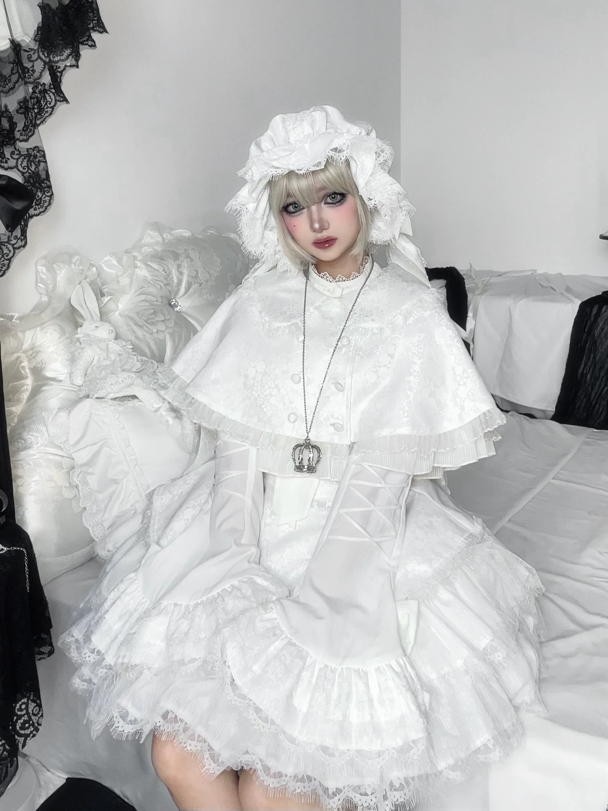 Frozen in time - Bunny Fantasy - Gothic Lolita JSK Dress Princess Sleeve Shirt