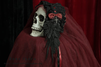 Rose Thorn - Devil Wings - Gothic Lolita Headband with Cross Pendant Custom Clolor