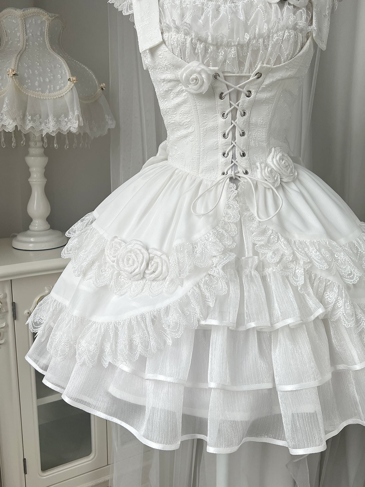 Your princess - Sweet Lolita White Princess Flounce Hemline OP