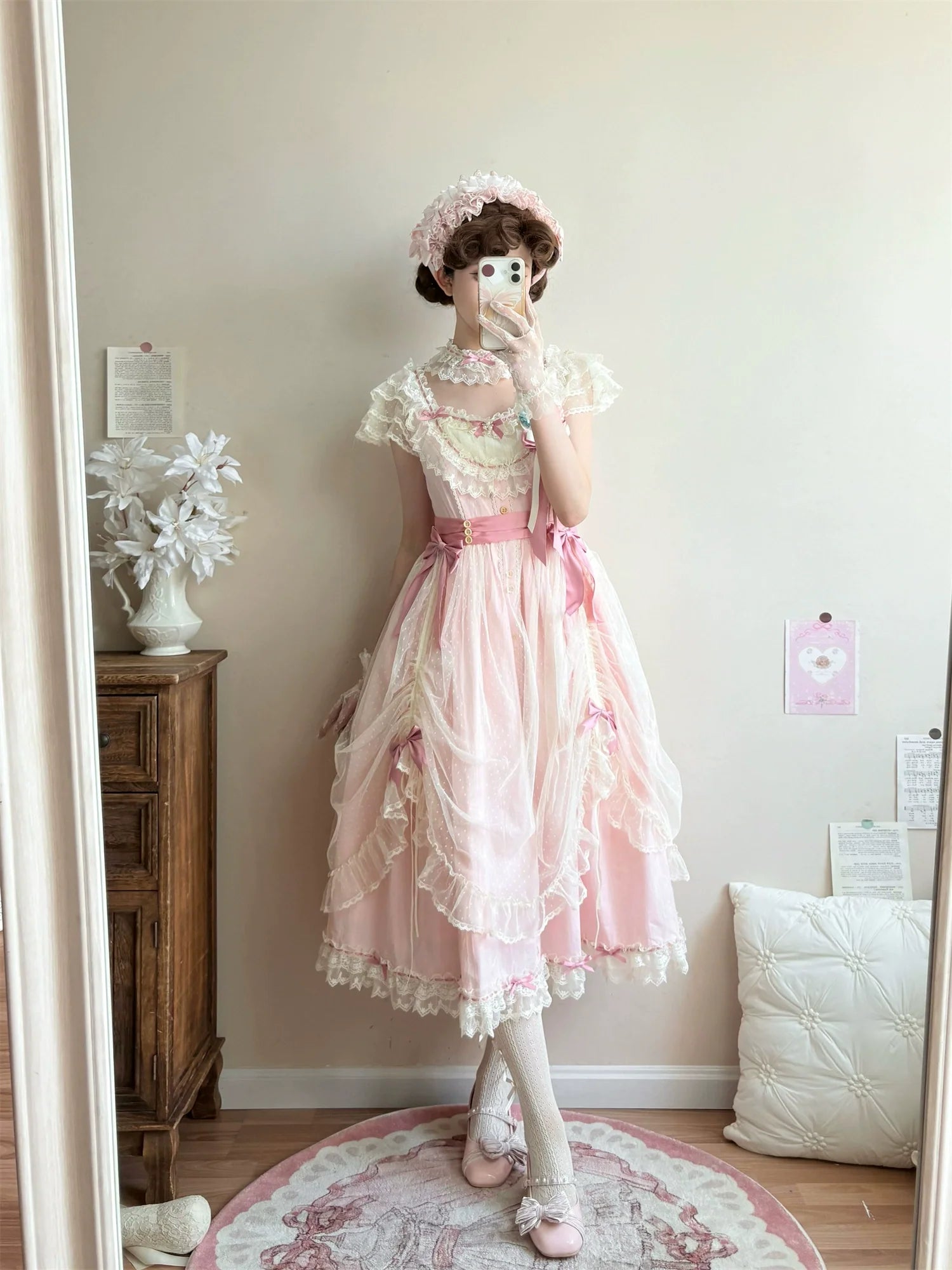 Uncle's Workshop - Fluttering Cherry Spring Strings - Cotton Sweet Lolita JSK Dress