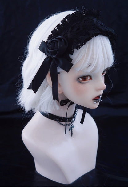 Strange Sugar - Gothic Handmade Black Rose Hairband