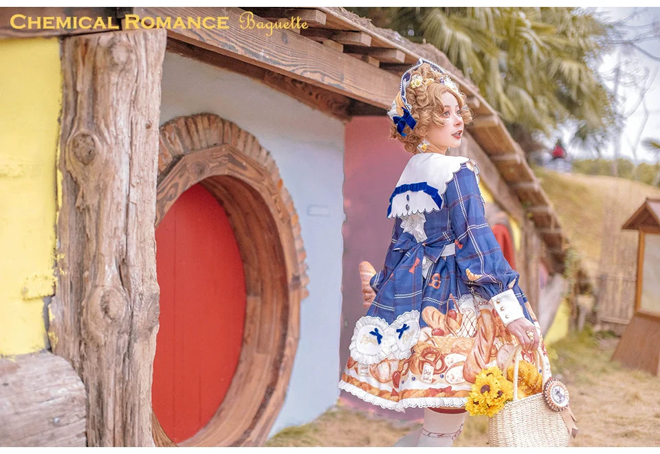 Chemical Romance - Freshly Baked Bread - Sweet Lolita OP Dress Long Sleeve Dress