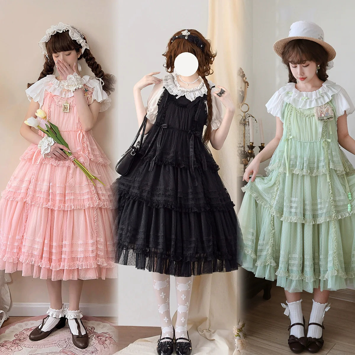 Polyhymnia - Secret Forest - Classic Lolita JSK Dress Multi-layered Dress Summer Gauze Dress