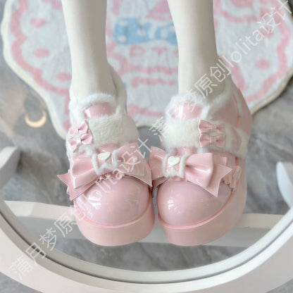 Puyuemeng - Cozy Cake - Winter Warm-lined Sweet Lolita Platform Shoes