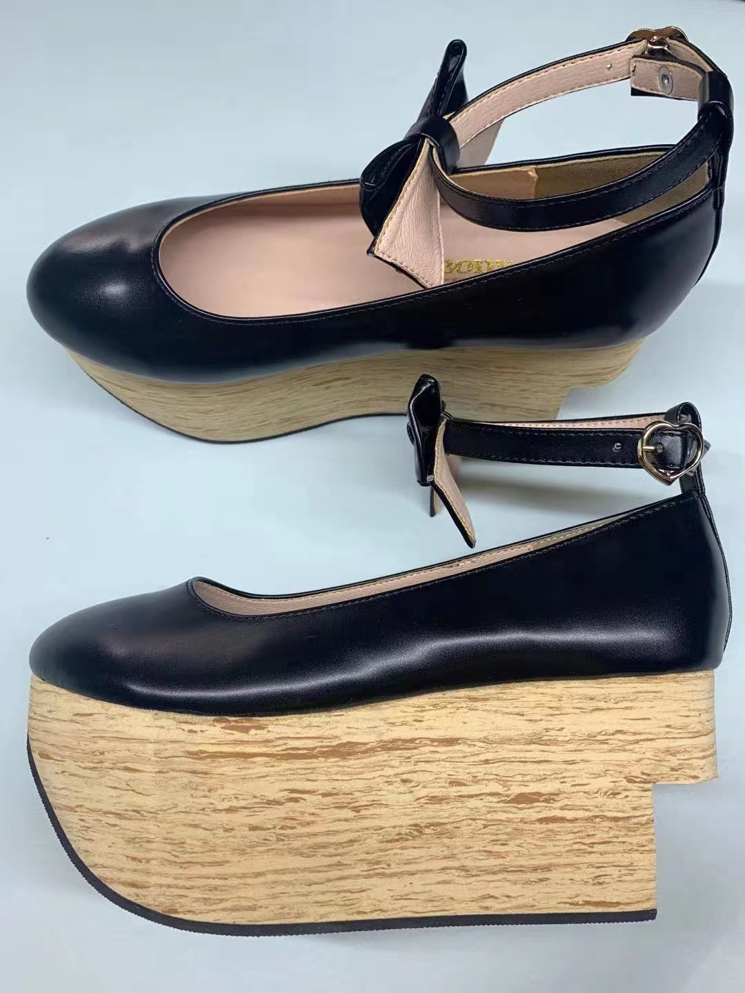 The Seventh Sense - Japanese Style Wooden Platform Wa Lolita Shoes