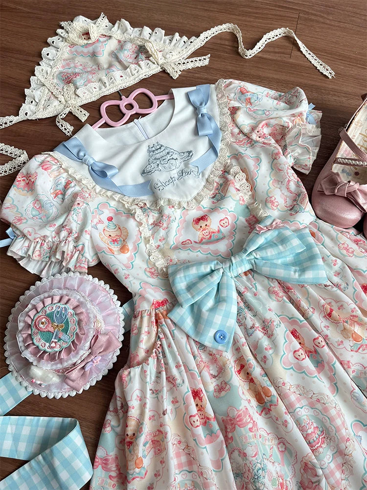 NanShengGe - Sheep Party - Sweet Lolita OP V-Neckline Lolita Dress