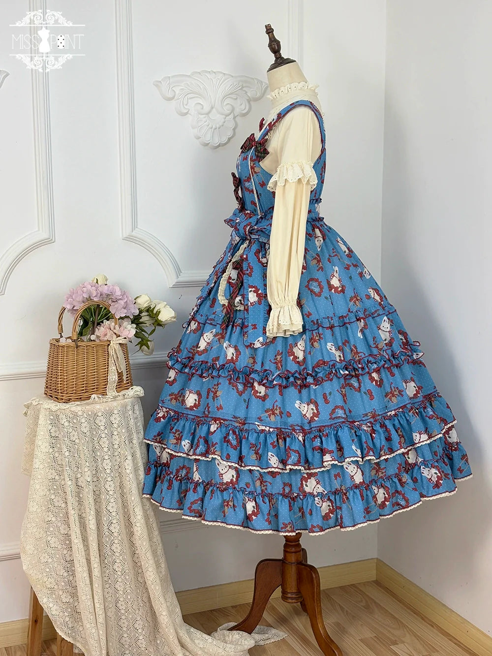 Miss Point - Forest Berry Bunny - Sweet Lolita JSK Elegant Bunny Print Dress