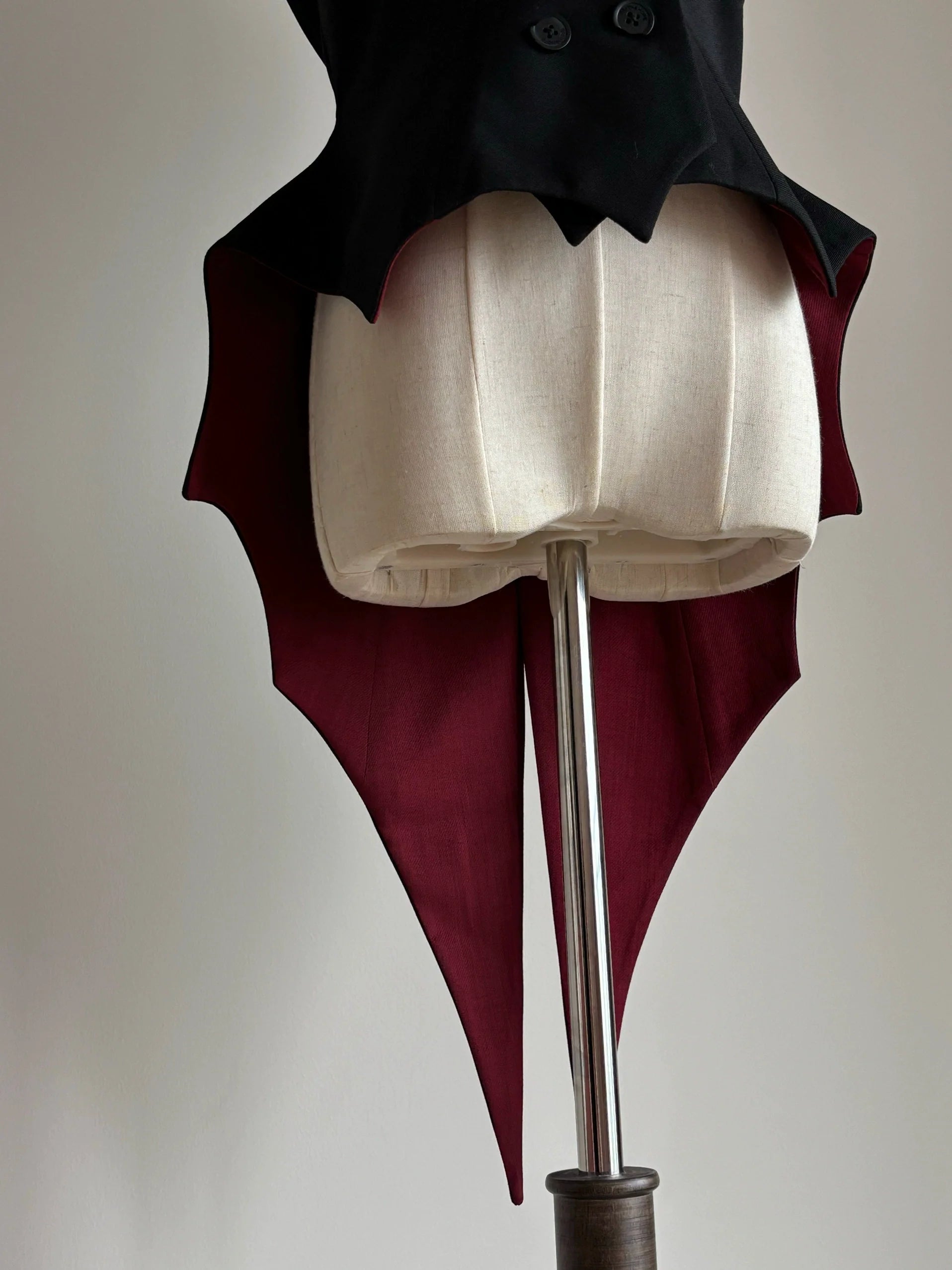 FlowerFairyDaily - Final Nocturne - Black Gothic Lolita Vest, Bat-Wing Shape