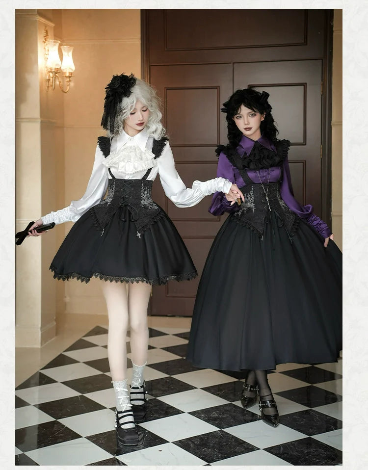 With PUJI - Thorny Night - Gothic Lolita Bust-supporting Skirt With Removable&Adjustable Strap