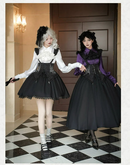 With PUJI - Thorny Night - Gothic Lolita Bust-supporting Skirt With Removable&Adjustable Strap