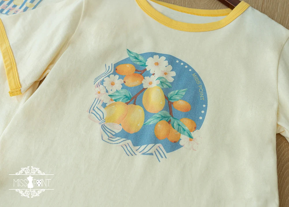Miss Point - Daisy Lemon - Daily Lolita Lemon Print T-Shirt Customized
