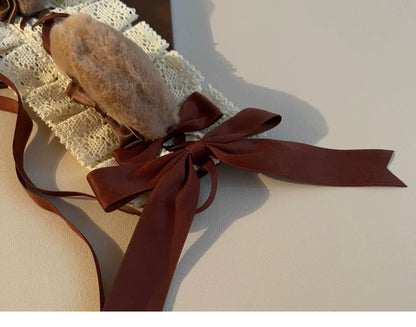 Besozealous - Handmade Lolita KC Animal Ear Coffee Hairband