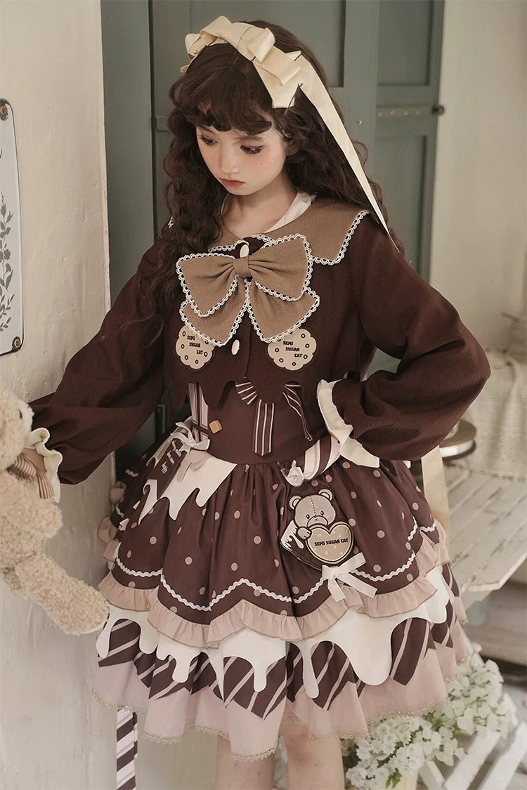 Half Sweet Lolita - Chocolate Milk Pie - Sweet Lolita Jumper Dress Summer Salopette