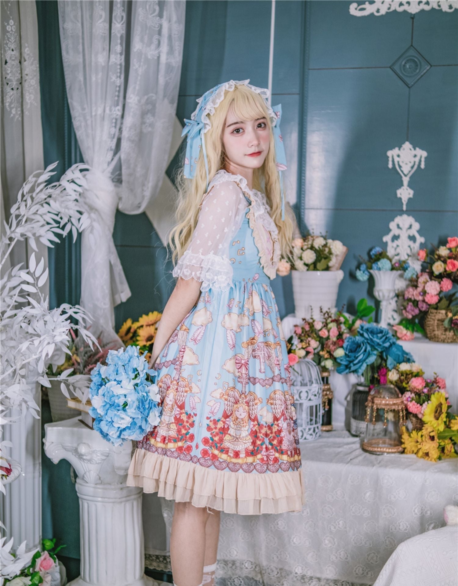 Niu Niu - Plus Size Lolita Shirt Lace Mesh Blouse