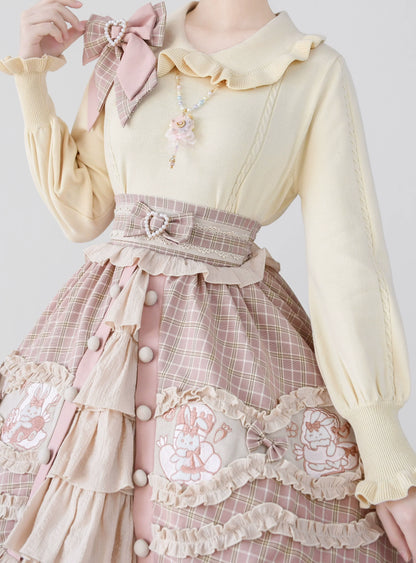 MIST - Japanese Style Lolita Sweater Puff Sleeves Knit Undershirt