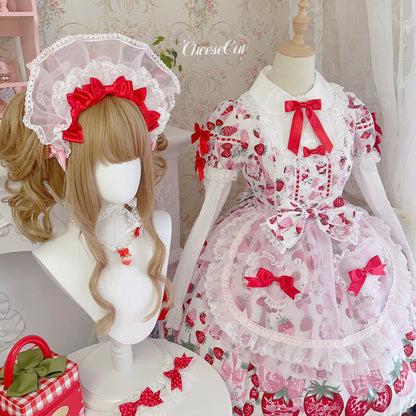 CheeseCat - Sweet Lolita Bonnet Organza Bow Headdress