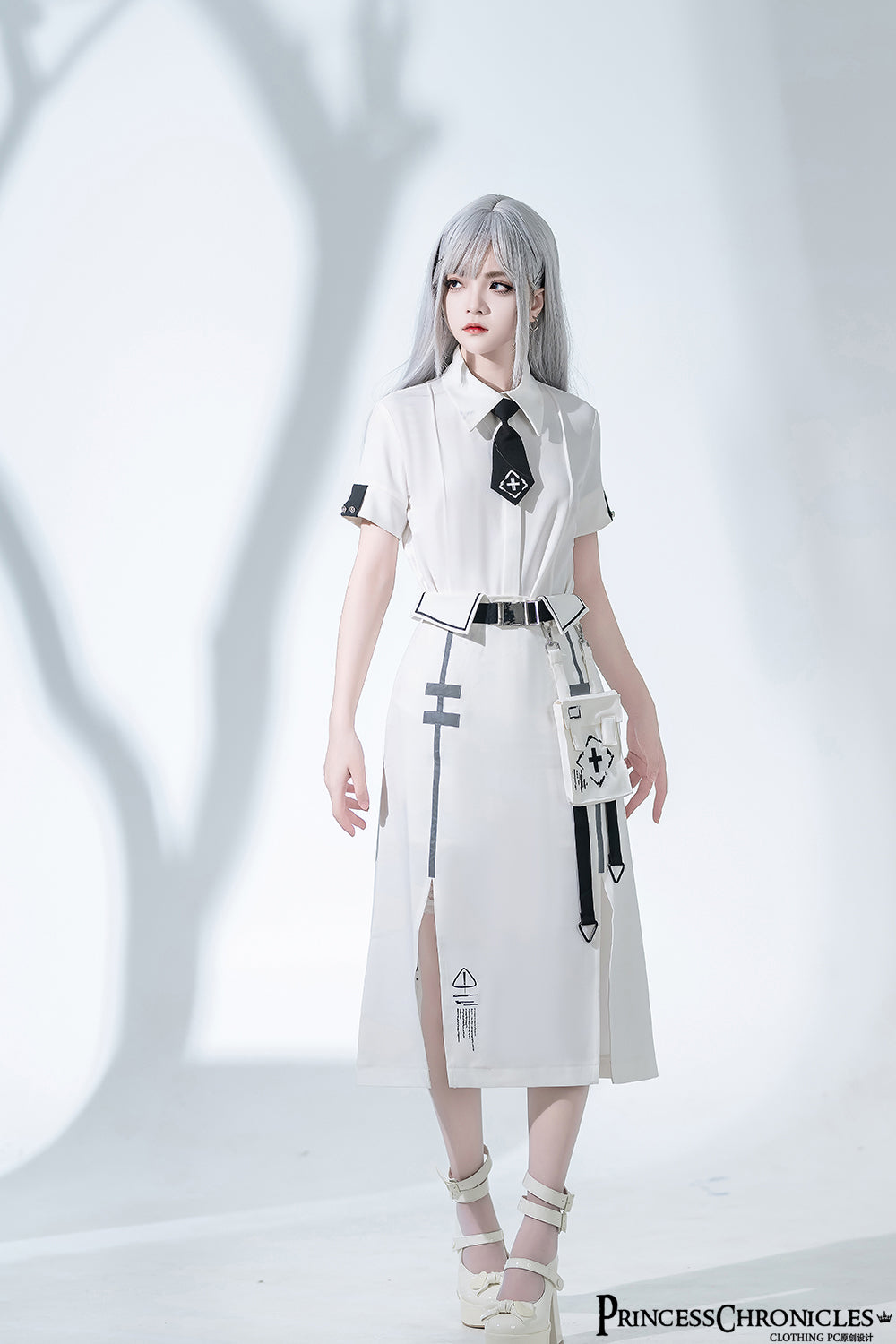 Princess Chronicles - Dry sea and Ashlar - Techwear-inspired White Cloak Set