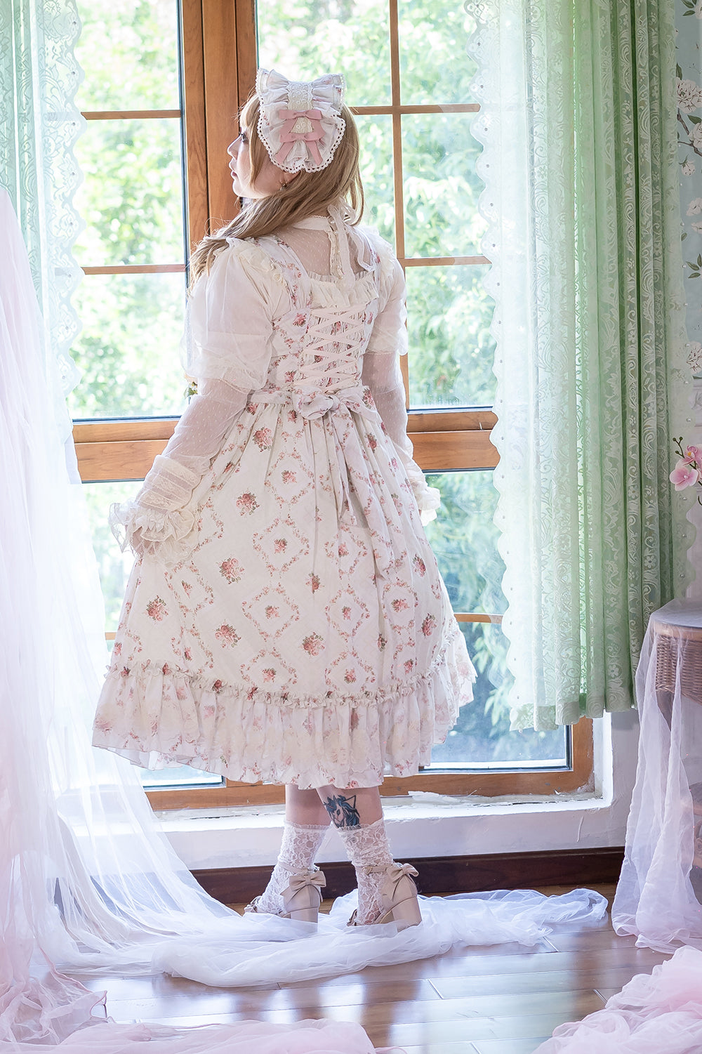 Miss Point - Customized Wood Rose 2.0 Elegant Vintage Jumper Dress