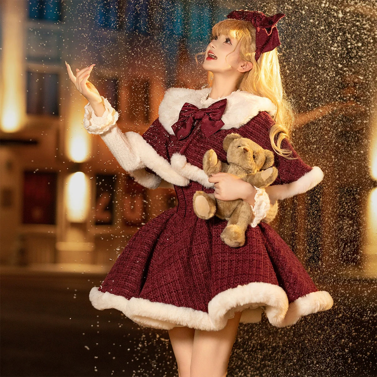 Tan Tuan - Winter Lolita Dress New Year Lolita JSK Plush Cape Set